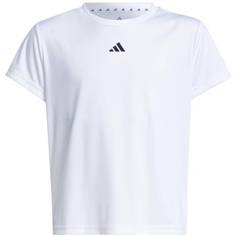 adidas Niñas Train Essentials Regular Fit Logo Training T-Shirt Junior Girls, White/Black, 13-14 Years