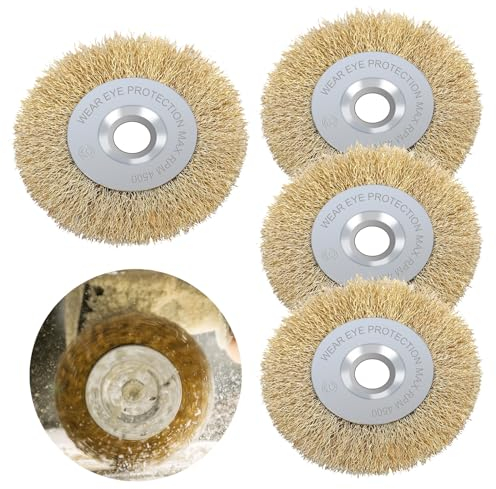 Fugenbürste Set , 4 Stück Drahtbürste für Gloria MultibrushZubehör und Weedbrush 10 mm Breite, Garten Weed Brush , Messingbürste , Ersatzbürste Bürste für Bodenreinigung,Moos,Schmutz,Unkraut in Fugen