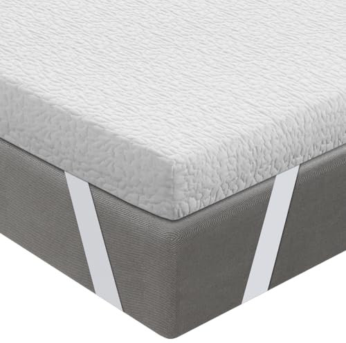 BedStory 10CM Topper 135x190, Topper Viscoelastico con Memoria, Cubrecolchón de Espuma con Memoria, Sobrecolchón Extraíble y Lavable
