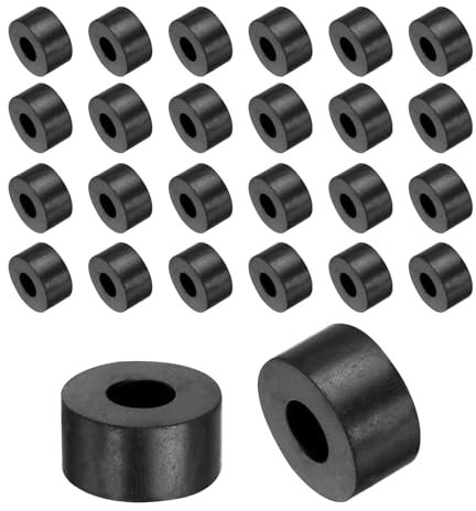 QUARKZMAN 36Pcs Entretoises en Caoutchouc de 20mm de Diamètre Extérieur, 8mm de Diamètre Intérieur, 10mm de Hauteur, Rondes, Anti-Vibrations, Rondelles en Caoutchouc Épaisses