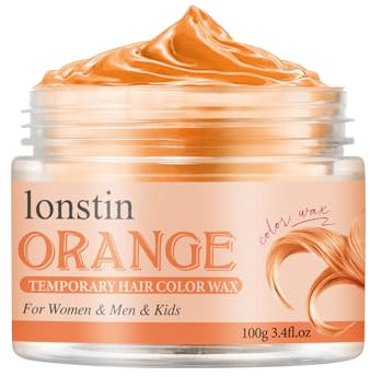 Colores temporales para el cabello lavables, cera para el cabello cera gel hidratante para el cabello natural fiesta para hombres y mujeres papel Navidad de Halloween (Naranja, Naranja)