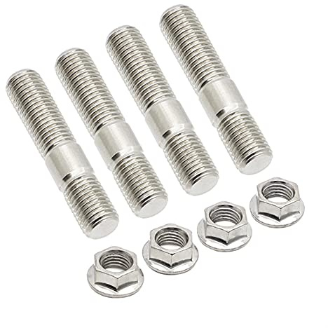 Vis De Roue,Boulons De Roue 10mm m10 x 1,25 Goujons d'échappement boulons de boulons de boulons de boulons en Acier Inoxydable(4sets)