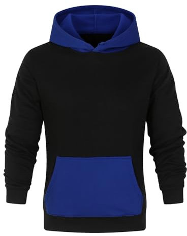 Herren Sweatshirt Mit Kapuze, Sale Hoodie Einfarbig Kontrast Langärmelig, Pullover Weich Und Bequem, Kapuzenpullover Stilvoller Slim Fit, Langarmshirt Oberteile Klassisch Aus Hochwertiger