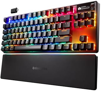 Steelseries Apex Pro TKL Wireless Gen 3 - Teclado Mecanico Inalambrico - HyperMagnetic Interruptores OmniPoint 3.0 - Accionamiento Ajustable - Rapid Trigger - Preajustes - Rapid Tap - OLED - US QWERTY