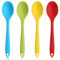 4 cucharas de silicona, cucharas de silicona coloridas, cucharas de cocina antiadherentes, pequeñas cucharas para mezclar, cuchara de cocina, cuchara para servir, herramientas de mezcla para mezclar y