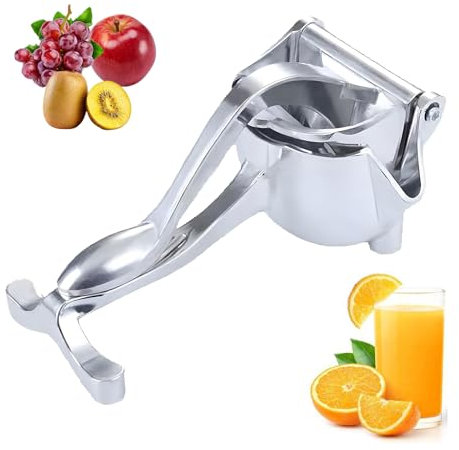 Xiciki Presse-citron, presse-orange, presse-agrumes manuel argenté – Presse à agrumes robuste pour un jus sans effort, design facile à nettoyer, fraîcheur ultime pour votre boost quotidien de