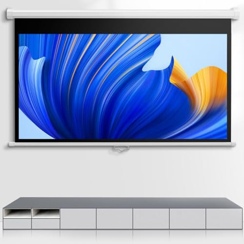 Schermo per Proiezione 4K 16:9 HD Schermo Videoproiettore Portatile Schermo per Cinema A Discesa Ufficio Teatro,Montaggio A Muro E Soffitto(174cm)