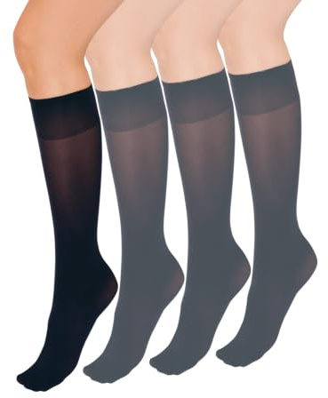 Annes styling Chaussettes Hautes Pour Femmes - Extensibles Confortables Durables - Douces Ajustées Résistantes Et Élégantes - Fabriquées En Italie 89% Polyamide 11% Élasthanne