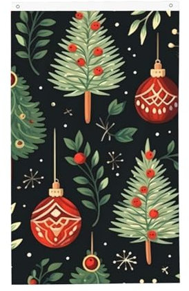 Bandiere di elementi di Natale 9 x 1,5 m albero di Natale bandiera da giardino banner doppio lato per casa cortile esterno interno festa decorativa