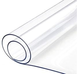 bimiti Tischdecke Transparent Wasserfest Tischschutz 2 mm mit Abgeschrägten Kanten PVC Tischfolie 200 cm x 100 cm Durchsichtige Tischschutzfolie Abwaschbar Fettdicht