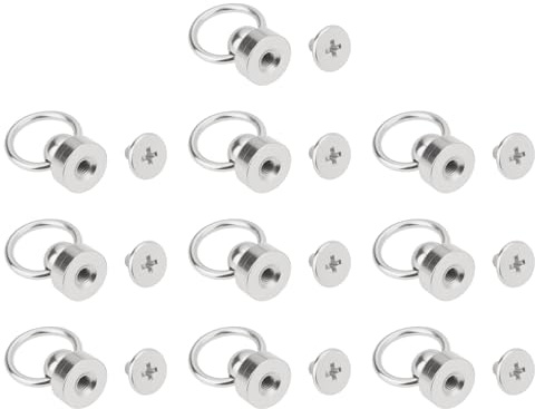 LT Easiyl Chicago Lot de 20 rivets à vis en cuir avec base de 9 mm et anneau de 13 mm Argenté
