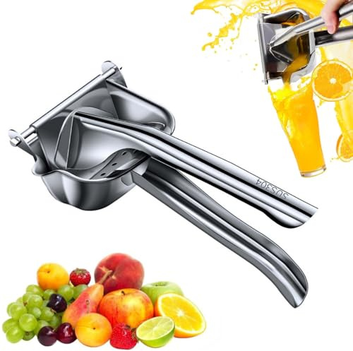 Hand Juicer Squeezer,Stainless Steel Fruit Juice Squeezer,Heavy Duty Manual Juicer Hand Press,Cast Iron Juicer for Pressing Lemons Oranges Pomegranates Limes