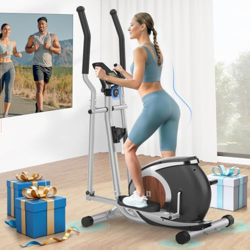 Neezee Crosstrainer für Zuhause mit 6KG Schwungrad, Pulssensor, Bis 120 kg | Leiser Ellipsentrainer mit 16 einstellbaren Widerstandsstufen, Bluetooth‑LCD‑Display, Rutschfeste Pedale