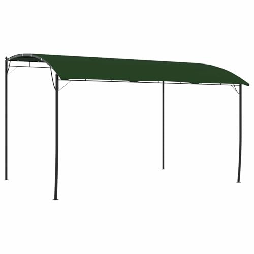 vidaXL Pavillon 4 x 3 x 2,55 m Grün Stoff und Aluminium 180, Moderner Outdoor Pavillon, Stoffdach, temporäres Eventzelt, Gartenpavillon, Schutz gegen Sonneneinstrahlung