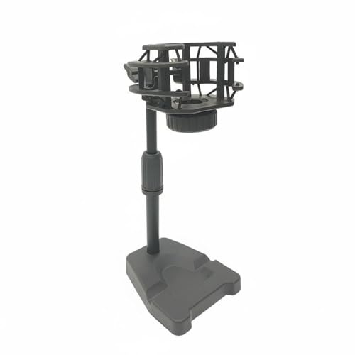 Sdlnklm Stand Holder Desktop Support Metal Fixture Stable Shock Adjustable Interface Suitable for Workspace Broadcasting Podcasting, A-base With Phone Holder Iron Rod + Square Shock Mount