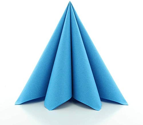 Sovie HORECA Servietten in Aquablau aus Linclass Airlaid, stoffähnliche Einwegservietten ideal für Hochzeit & Partys, 40 x 40 cm, 50 stück