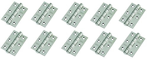 5 Pairs of Door Hinge 3 75mm Ball Bearing Hinges Polished Chrome Suit Internal Doors Pair (5)