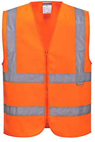 Portwest Warnschutzweste mit Reißverschluss, Größe: S, Farbe: Orange, C375ORRS