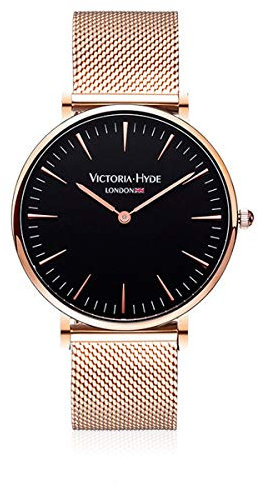 VICTORIA HYDE Herren Damen Unisex Uhr Analoges Quarzwerk Edelstahl Mesh Band