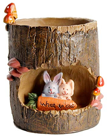 FunnyGoo Sukkulenten-Übertopf, Blumentöpfe, Bonsai-Töpfe mit niedlichen Tieren für Büro, Balkon und Garten, Rabbit