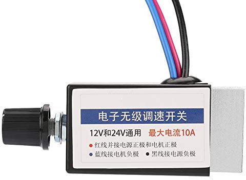 DEWIN Regulateur de Vitesse 12V, Commutateur Universel de contrôleur Commutateur de Régulateur de Vitesse de Moteur Universel à CC 12V / 24V pour Voiture Contrôle de Chauffage de Ventilateur Camion