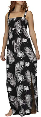 Hurley Damen Kleider W Lei Maxi Dress, Black Palm, M, CQ2525