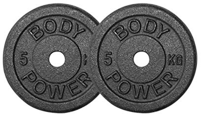 BODYPOWER 5Kg Cast Iron Standard Weight Plates (x2)