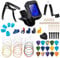 Olycism Guitar Accessories Kit - 61 PCS Tools Set Including Picks, Capo, Tuner, Strings, 3 in 1 String Winder, Bridge Pins, Bone Bridge Saddle and Nut, Finger Picks