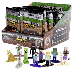 Jada Toys Minecraft Figur (1x Mystery Figur in Blind Pack) - 1 detaillierte Nano Sammelfigur (4 cm), 1 von 13 Figuren aus Metall für Fans und Sammler ab 3 Jahre