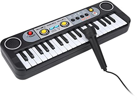Piano multifunción de 37 Teclas, órgano electrónico para niños con micrófono Adaptador para Juguete de Teclado de enseñanza Musical