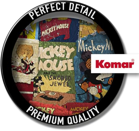 Komar Disney selbstklebende und konturgeschnittene Vlies Fototapete Mickey Head Billboard Wandtattoo, Design, Dekoration Bunt Größe: 127 x 127 cm - 1 Stück