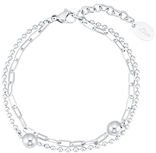 s.Oliver Armband Edelstahl Damen Armschmuck, 17+3 cm, Silber, Kommt in Schmuck Geschenk Box, 2031475