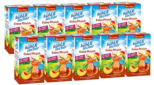 Milford kühl & lecker Eistee Pfirsich, 20 Teebeutel / 10er Pack