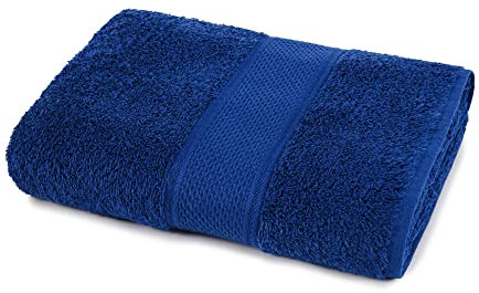 Bassetti - Telo Doccia grande 100x150 | Telo Bagno Grande in Spugna di Cotone 430 gr/m² | Morbido Asciugamano Doccia Tinta Unita - Blu DA