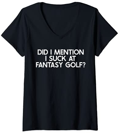 Womens I Suck At Fantasy Golf Funny Wooden Spoon Award V-Neck T-Shirt