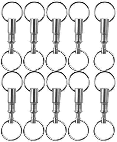 Beaupretty Ziehen Auseinander Ringe 10Pcs Schnell Release Schlüsselanhänger Abnehmbare Pull Auseinander Schlüsselanhänger Dual Ring Snap Lock Halter