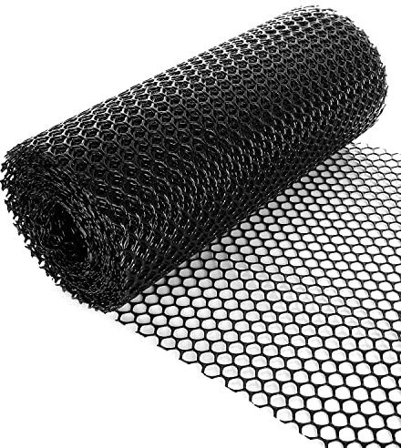 AHUNTTER Chicken Wire Mesh Roll 10m Plastic Mesh Fencing Poultry Breeding Netting Garden Balcony Protection Net Black,1.2cm Diameter