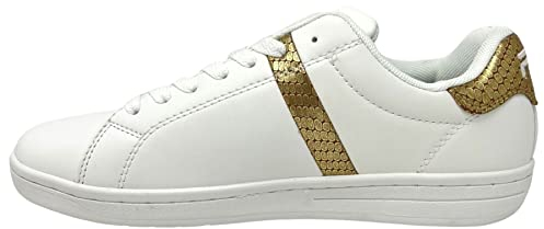 FILA Damen Crosscourt 2 F wmn Sneaker, White-Gold, 38 EU Schmal