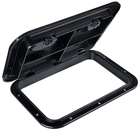 Smart Marine smartmarine Marine Deck Access Hatch 17.3“×12.4 Black Rectangle Boat Hatch & Lid,Boat Deck Hatch Lids