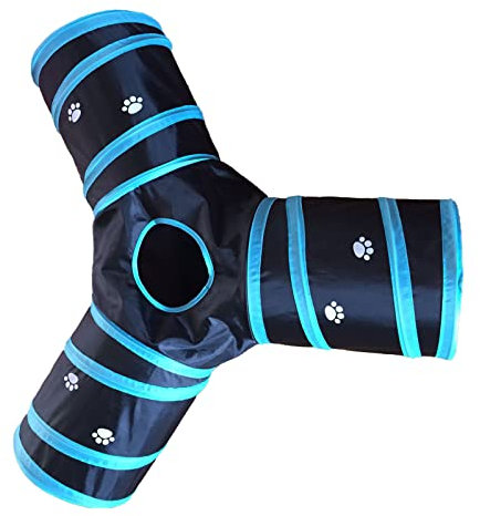 MYSUNBAR Katzentunnel Katze Spielzeugund Katze Würfel Pop Up zusammenklappbare Kätzchen Indoor Outdoor Spielzeug-zusammenklappbare 3 Weg Katze Tube-für Katze, Welpen, Kitty, Kätzchen, Kaninchen