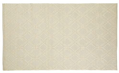 Premier Housewares Large Geometric Rug, Cotton, Wool Bedroom Rug, Handcrafted, Aesthetic Finish, Childrens Rug, Muted Color Palette, Geometric Inspired Design, W240 x D150 x H1cm, Weight 7.65.