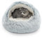 CATISM Cat Bed for Indoor Large Cat Cave Dog Bed Washable Non-Slip Cats Igloo Pod Windproof Fluffy Nesting for Pets(Grey, L)