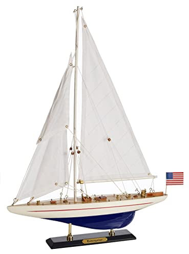 SAILINGSTORY Segelboot aus Holz, Modellschiff, Segelboot, Yacht, Dekoration, Enterprise Maßstab 1:100, 1930, America's Cup Replik