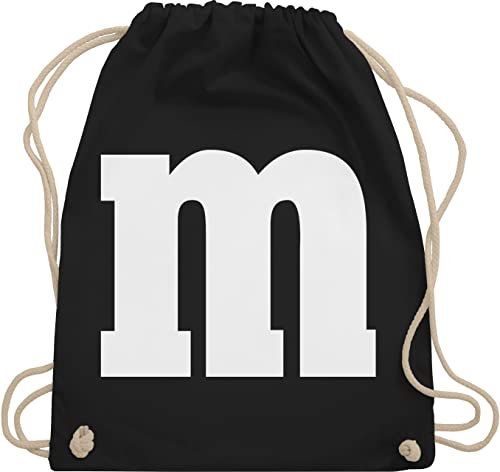 Turnbeutel Rucksack - Karneval Fasching - Taschen - Gruppen M und M Aufdruck I M&M Kostüm Gruppe I MundM & M I MM I Fastnacht I Fasnacht I Fasnet - Unisize - Schwarz - rucksäcke jga