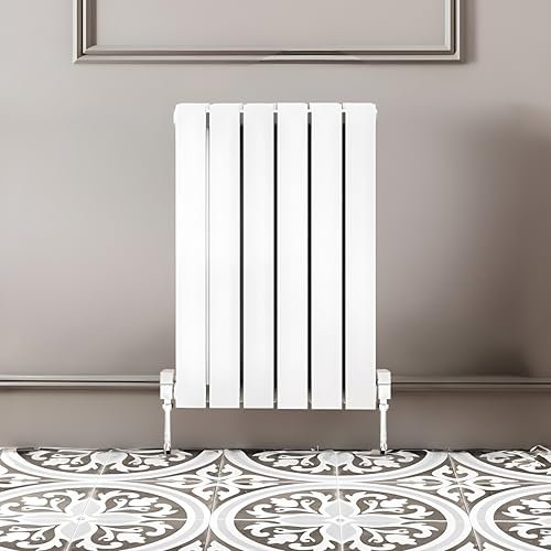 Go Bathrooms Pinta Horizontal White Radiator 600 x 408mm Flat Panel Horizontal White Double Wall Mounted Slim Designer Radiator