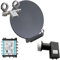 Gibertini OP 85 SE - Alu-Antenne - anthrazit - 32 Teiln. mit Wideb.-LNB und Multischalter für 2 Sat.