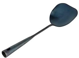 ZhenSanHuan Chinesischer traditioneller handgefertigter Eisenspatel, Wok-Werkzeug, langes Wok-Utensil (Spatel, 32 cm)