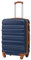COOLIFE Hartschalen-Koffer Trolley Rollkoffer Reisekoffer mit TSA-Schloss und 4 Rollen (Blau/Braun, Großer Koffer)