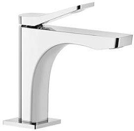 Gessi Rilievo, miscelatore monocomando per lavabo versione S (D32 mm), senza scarico, sporgenza 126 mm, 59002, Colorazione: cromo