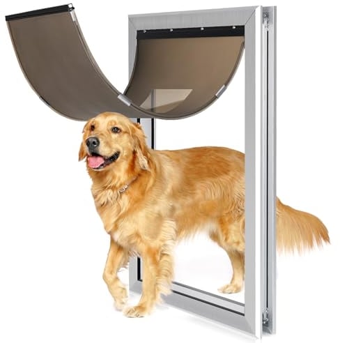 Extra große Hundetüren mit starkem Aluminiumrahmen, automatischem Schließen und robuster Klappe für energieeffizient, abschließbares Schließfeld und einfache Installation
